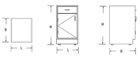 Laboratory Base Cabinet (1 door, 1 drawer)