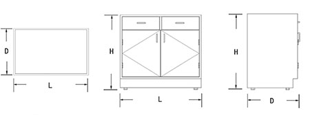 Laboratory Base Cabinet (2 doors, 2 drawers)