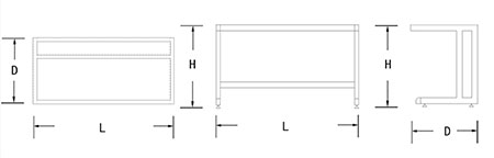 C Frame Laboratory Table