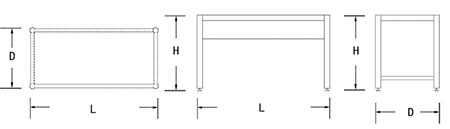 H Frame Laboratory Bench (Round Leg)